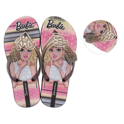 Kids' Ipanema Barbie Style Flip Flops Black Gold Rose | US705649LR