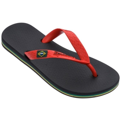 Kids' Ipanema Brazil Flip Flops Black Red | US796123WA