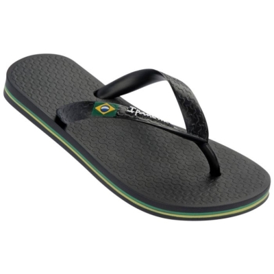 Kids' Ipanema Classic Brazil Flip Flops Black | US029738ZB