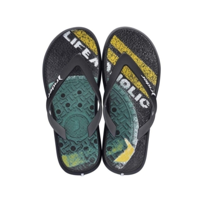 Kids' Ipanema Energy VI Flip Flops Black | US253417KY