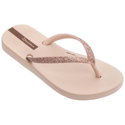 Kids' Ipanema Glitter IV Flip Flops Ivory | US269713KT