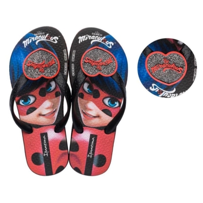 Kids' Ipanema Ladybug Flip Flops Black Grey Red | US569302PZ