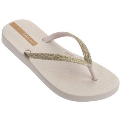 Kids' Ipanema Lolita Glitter Flip Flops Gold | US704213AI