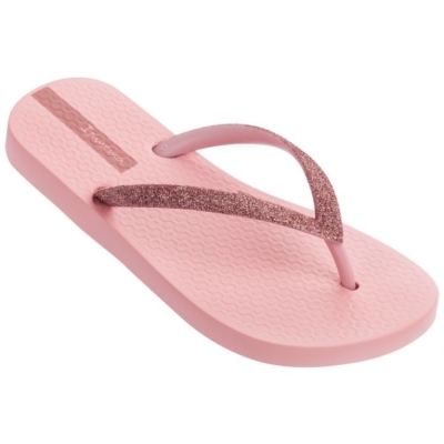 Kids' Ipanema Lolita Glitter Flip Flops Rose | US841365MR