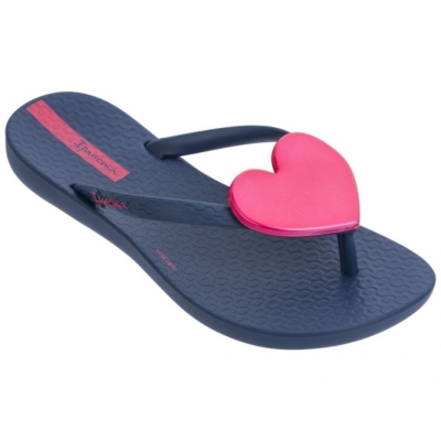 Kids' Ipanema Maxi Heart Flip Flops Navy Rose | US154098AD