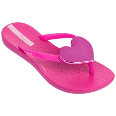 Kids' Ipanema Maxi Heart Flip Flops Rose | US853492NP