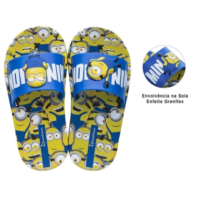 Kids' Ipanema Minions Slides Blue Yellow White | US156038MC