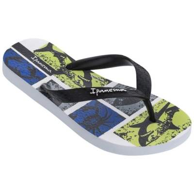 Kids' Ipanema Temas XIII Flip Flops White Black | US379528PA