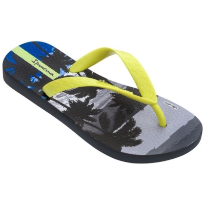 Kids' Ipanema Tropics Flip Flops Grey Yellow | US923841UW