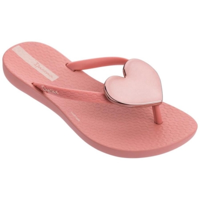 Kids' Ipanema Wave Heart Flip Flops Rose | US126958OS