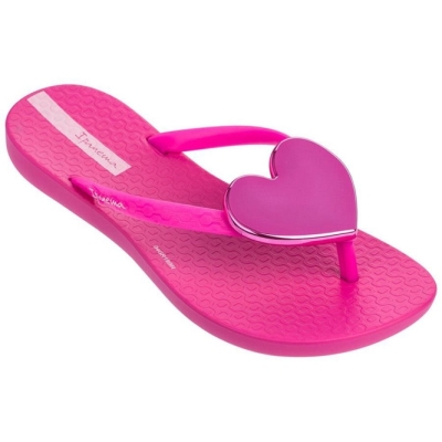 Kids' Ipanema Wave Heart Flip Flops Rose | US215690XD