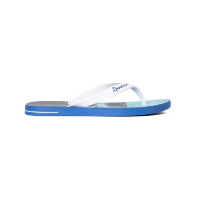 Men's Ipanema 10 Palm Flip Flops Blue White | US382450LT