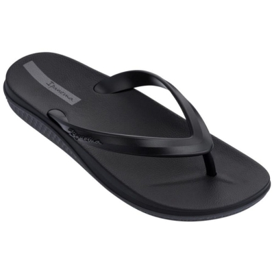 Men's Ipanema Ana Lapa Flip Flops Black Grey | US560784XQ