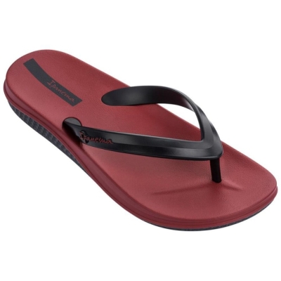 Men's Ipanema Ana Lapa Flip Flops Burgundy Black | US125408XD