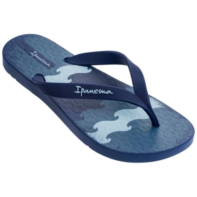 Men's Ipanema Arpo Wave Flip Flops Blue | US136479RP