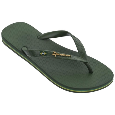 Men's Ipanema Brasil Classic II Ad Flip Flops Green | US345720CM