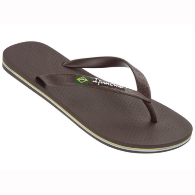 Men's Ipanema Classic Brazil II Flip Flops Brown | US729685HZ