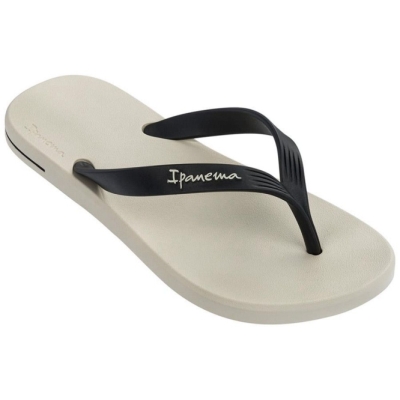 Men's Ipanema Posto 10 Flip Flops Ivory Black | US946372LB