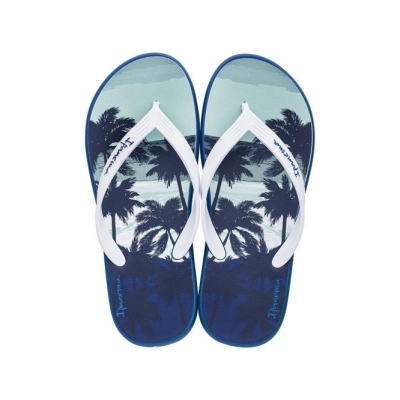 Men's Ipanema Posto 10 Temas Flip Flops Navy White | US490367FY