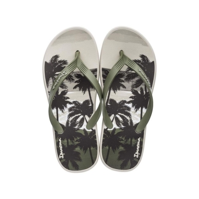 Men's Ipanema Posto 10 Temas Flip Flops Ivory Green | US986754MU