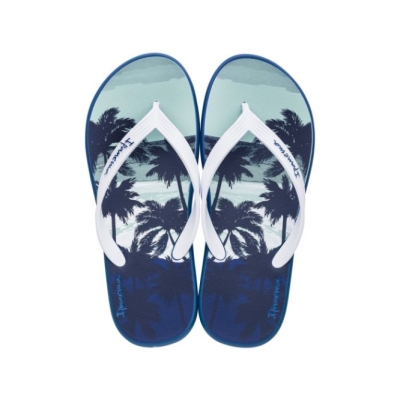 Men's Ipanema Posto Palm Flip Flops White | US346095TX