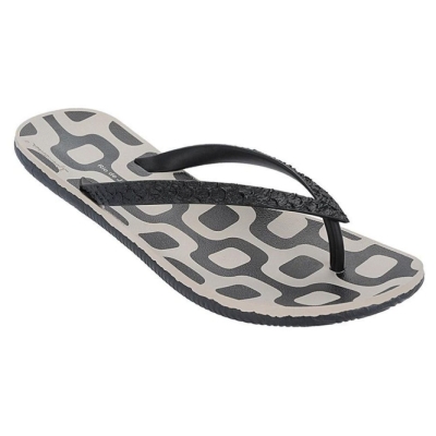 Men's Ipanema RJ Flip Flops Black Grey | US671085VM