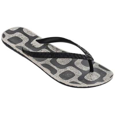 Men's Ipanema RJ Flip Flops Black Ivory | US087921BN