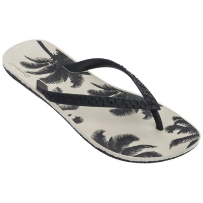 Men's Ipanema RJ Flip Flops Black Ivory | US589042JR