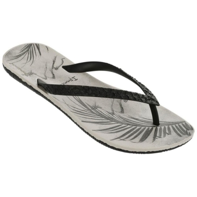 Men's Ipanema RJ Flip Flops Ivory Black | US936052UN