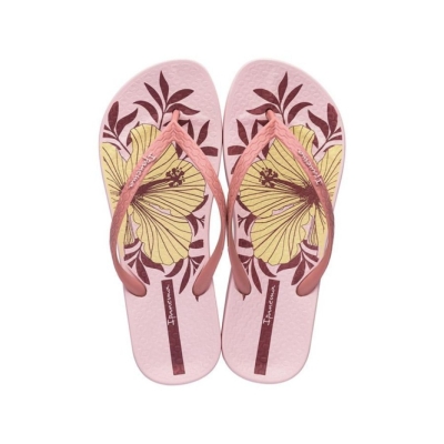 Women's Ipanema Ana Hibiscus Flip Flops Rose | US452768SB