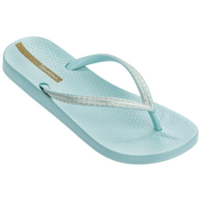 Women's Ipanema Ana Metallic IV Flip Flops Green Gold | US539708WU