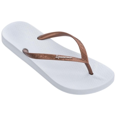 Women's Ipanema Anatomic Tan Flip Flops White Gold | US058732QW