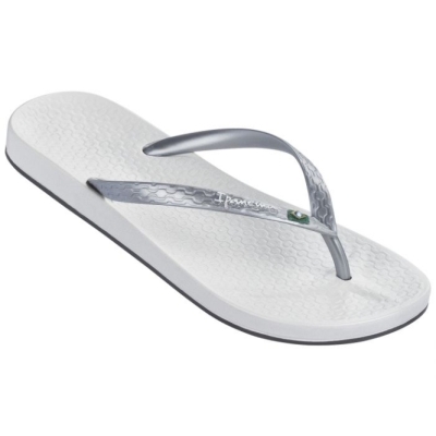 Women's Ipanema Anatomica Brilliant Flip Flops Silver White | US438690RZ