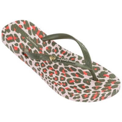 Women's Ipanema Animal Print Flip Flops Khaki | US623415OR