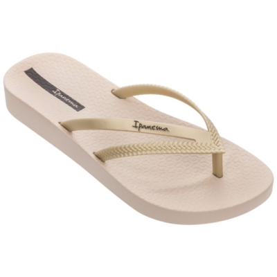 Women's Ipanema Bossa Soft Flip Flops Gold | US928365PU