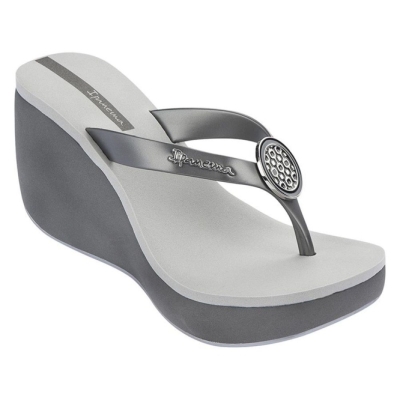 Women's Ipanema Bossa Wedges Grey Silver | US649805OD