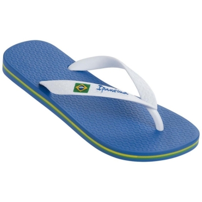 Women's Ipanema Brasil Classic II Flip Flops Blue White | US081439UF