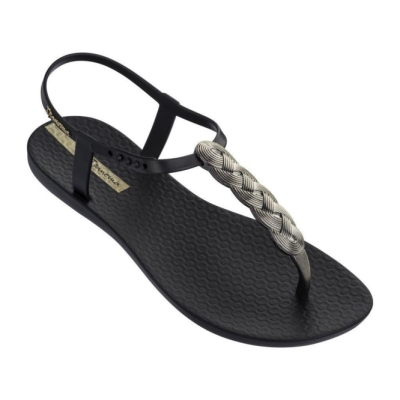 Women's Ipanema Charm VI Wave Sandals Black Silver | US619245MT