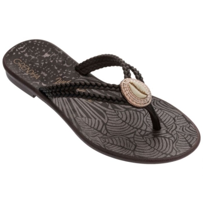 Women's Ipanema Cowry Flip Flops Black | US340981HC