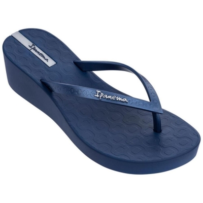 Women's Ipanema Daisy Wedge Flip Flops Blue | US826130XR