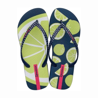 Women's Ipanema Frutas Flip Flops Blue Green | US036521BI