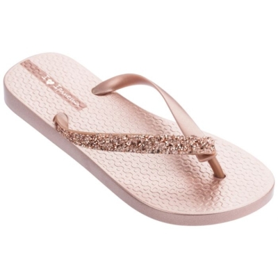 Women's Ipanema Glam Special Crystal Flip Flops Rose | US642159NC