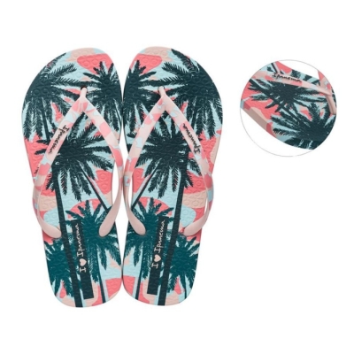 Women's Ipanema I Love Sun Flip Flops Rose Green | US843921FY