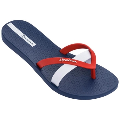 Women's Ipanema Kirei Flip Flops Navy Red White | US169570RQ