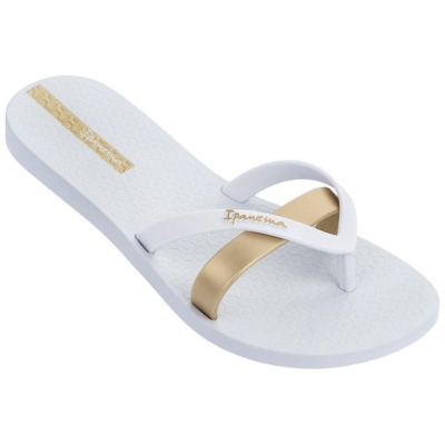 Women's Ipanema Kirei Flip Flops White Gold | US973856WL