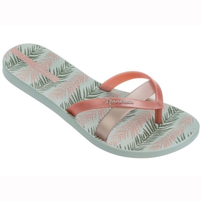 Women's Ipanema Kirei Silk III Flip Flops Green Rose | US573914AC