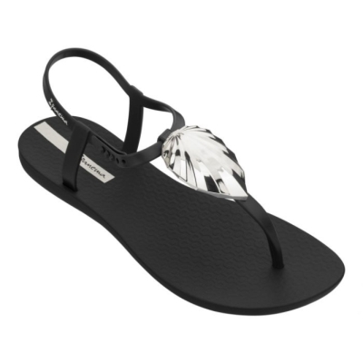 Women's Ipanema Leaf Shine Sandals Black | US460571OC