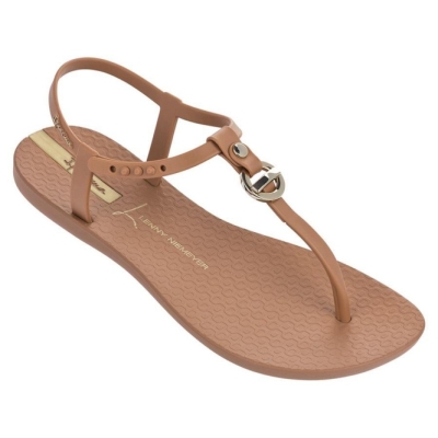 Women's Ipanema Lenny Locket Sandals Brown Gold | US685419SY