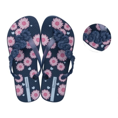 Women's Ipanema Lolita Floral Flip Flops Navy | US940218SC