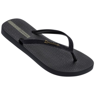 Women's Ipanema Lolita Glitter Flip Flops Black | US652387VM